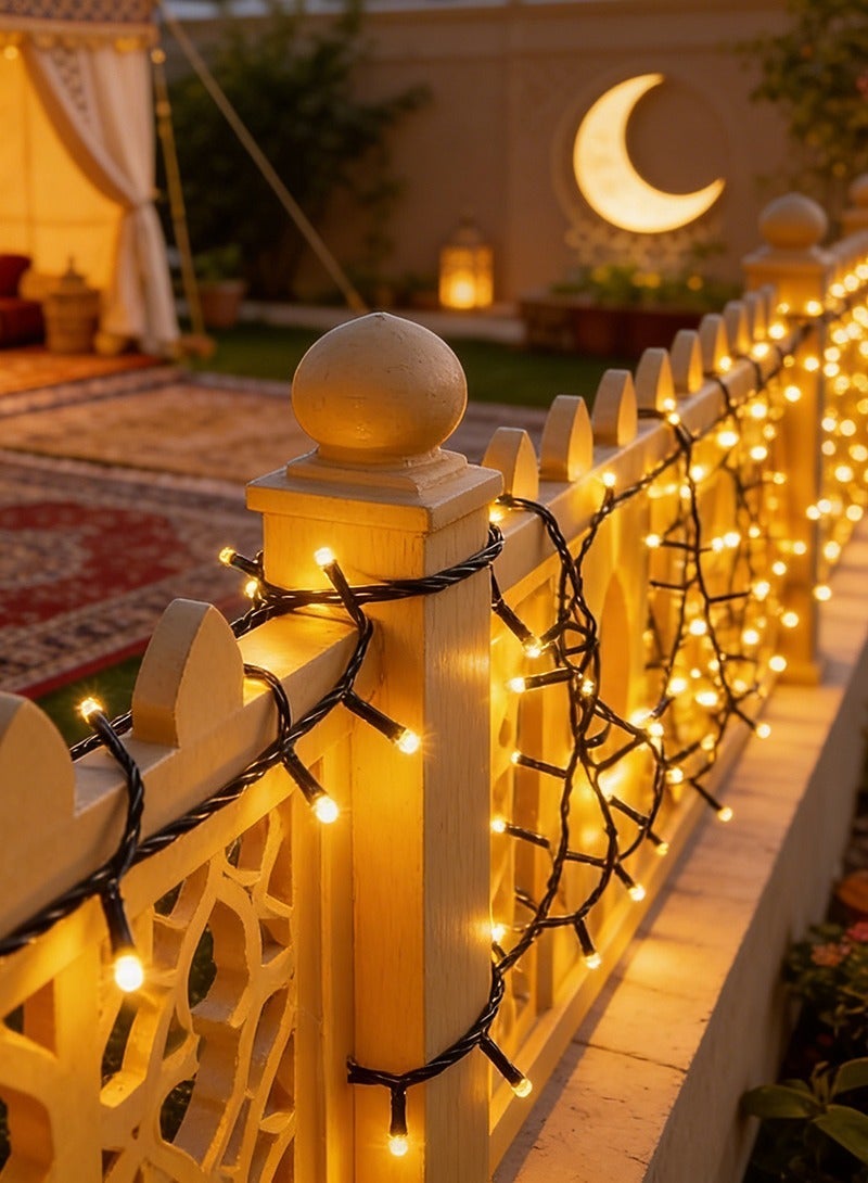 Yoawllty Ramadan Lights, 49ft 150 LED Warm White Ramadan Curtain String Lights for Bedroom and Home Ramadan Decor - Image 3